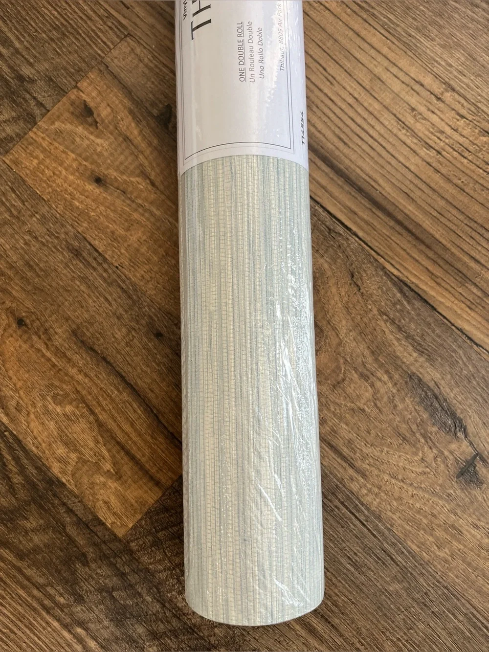 NWT THIBAUT Faux Grasscloth Vinyl Wallpaper T14554 Normandy Spa Blue 1 Dbl Roll
